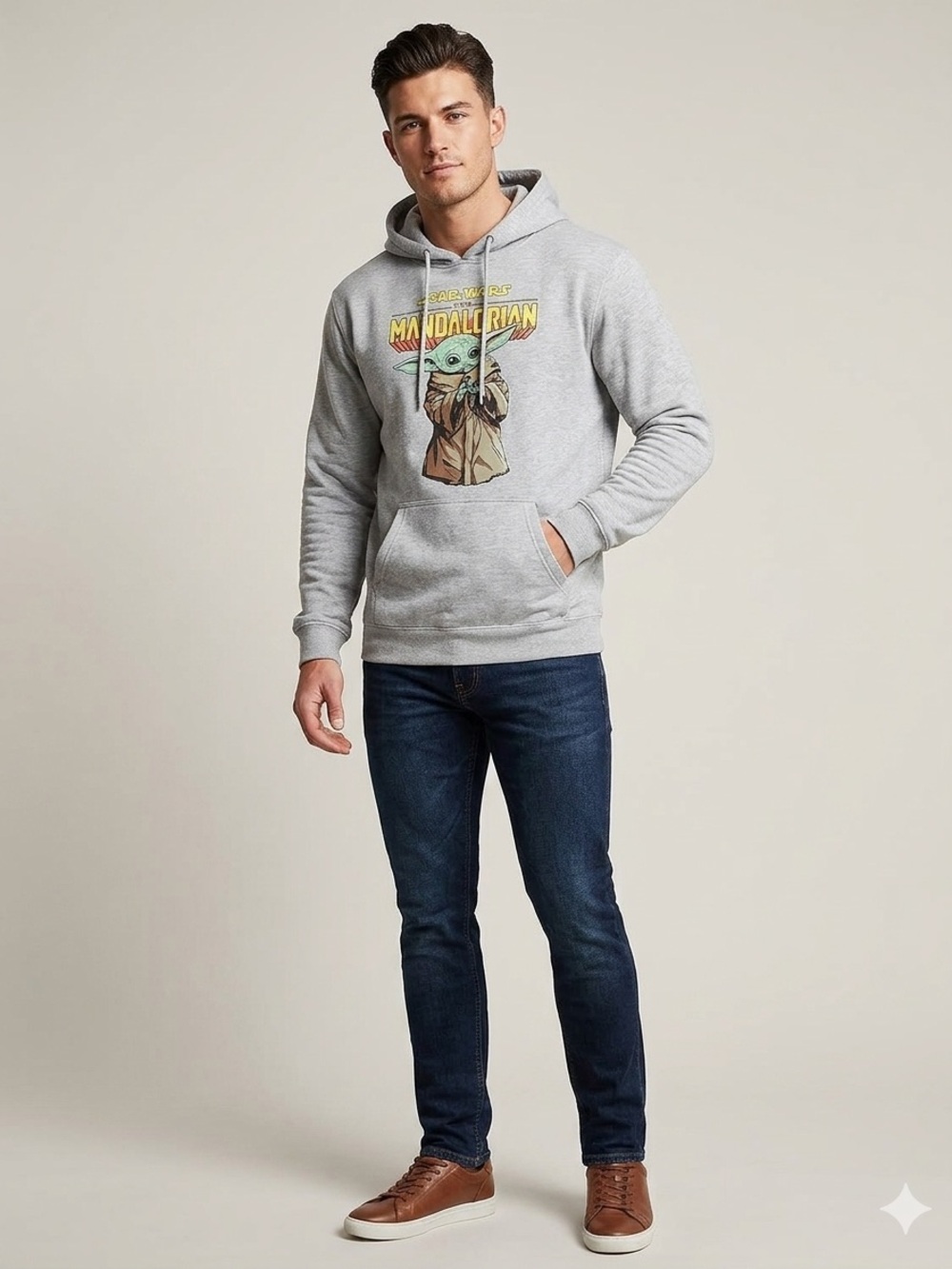 Star Wars Sweatshirt size large Gray The Mandalorian Hoodie The Child